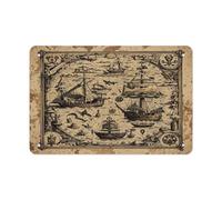 Treasure Map Maritime Pirate Wall Art Metal Signs Tin Sign