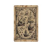 Treasure Map Maritime Pirate Wall Decor Metal Signs Tin Signs Poster