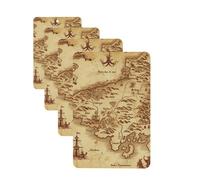 Treasure Map Vintage Car Air Freshener Cards for Women Men 4 Pack Cute Car Accessories Long Lasting Scent Car Diffuser Hanging Auto Aromatherapy Tablets Car Fresheners Gifts
