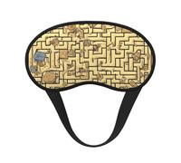 Treasure Maze Blackout Sleep Mask,Soft Polyester, Anti-Light, Stylish,Suitable for Men and Women,for Daily Work and Outdoor Travel.