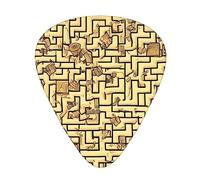 Treasure Maze Guitar Picks, Premium Celluloid Picks For Enhanced Playability And Tone.