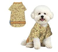 Treasure Maze L Pet Hawaiian Shirt for Small Dogs-Cute Summer Beach Outfit for Puppy, Soft Breathable Cat Clothes with Buttons