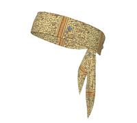 Treasure Maze Pattern Tennis Headband for Women,Sweat Band for Workout, Head Tie for Running, Football, Basketball,Athletics