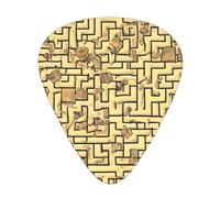 Treasure Maze Patterned Guitar Picks - 12-Piece Set with 3 Different Thicknesses, Suitable for Electric and Acoustic Guitars