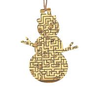 Treasure Maze Patterned Wooden Christmas Ornaments, 6-Piece Set, Suitable for Holiday Parties or Souvenirs.