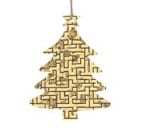 Treasure Maze Patterned Wooden Ornaments, a Set of 6 Decorations, Suitable for Hanging on Christmas Trees and fireplaces.