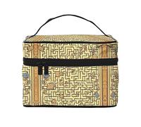 Treasure Maze Portable Travel Makeup Bag (9x6.5x6.2 Inch), Large Capacity Makeup Bag for Women, Large Makeup Bag Storage Bag for Girls, Black, One Size