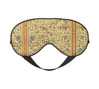 Treasure Maze Print Eye Mask – Comfortable Sleep Aid, Elastic Nighttime Shade, Light-Proof Blindfolds for Plane, Travel