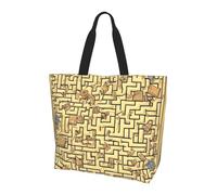 Treasure Maze Prints Women'S Single-Shoulder Shopping Bag Spacious Stylish Design Perfect For Daily Commutes And Shopping.