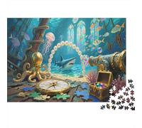 Treasure Puzzles 1000 Piece Challenge Toy for Adults Shipwreck Impossible Jigsaw Puzzle Educational Game Home Decoration Gift 1000pcs (75x50cm)