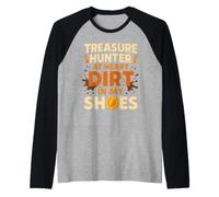 Treasure Relics Lost Coins Finds Metal Detecting Adventure Raglan Baseball Tee