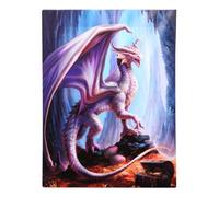 Treasure Trove Canvas Wall Plaque By Anne Stokes - 19X25Cm Dragon Art