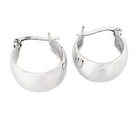 TreasureBay 925 Sterling Silver 9x17mm Chunky Huggie Hoop Earrings for Women - Bold Polished Dome Hoops Lightweight Gift Jewelry