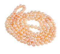 TreasureBay Classic 8-9mm Freshwater Pearl Necklace for Women (Pink)