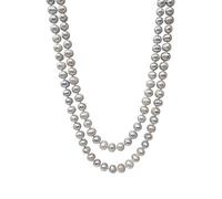 TreasureBay Classic 8-9mm Natural Grey Freshwater Pearl Necklace 120cm