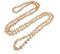 TreasureBay Elegant and Classic 5 in 1 Natural Freshwater Pearl Necklace 120cm (Pink)