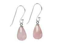 TreasureBay Gorgeous Handmade Teardrop Natural Gemstone Earrings 925 Sterling Silver Hooks, Women's Gemstone Earrings (Clear Quartz)