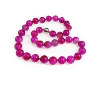 Treasurebay Stunning 14mm Gemstone Necklace Women's Necklace (14mm Pink Agate)