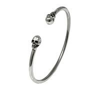 TreasureBay Unique Handcrafted 925 Sterling Silver Bangle Skull Bangle for Women