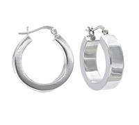 TreasureBay Women's 925 Sterling Silver Huggie Hoop Earrings - 6mm x 25mm Chunky Polished Hoops - Bold Statement Silver Earrings for Women Girls