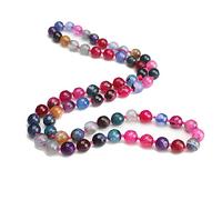 TreasureBay Women's Handmade Gemstone Beaded Necklace 10mm Natural Gemstone 75 Cm Long Gemstone Necklace for Women Ladies Girls (Multicolour) (TB10MMHN75)