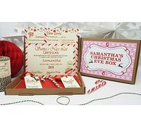 Treasured Forever Personalised Christmas Xmas Eve Box Filled A5 Santa Letter Magic Key Pink Blue (D5 Pink Snowflake)