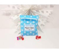 Treasured Forever Personalised Wedding Favour Sweet Bags Birthday Candy Cart Striped Polka Dots | Blue Polka Dots - Just Married | 100