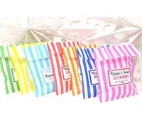 Treasured Forever Personalised Wedding Favour Sweet Bags Birthday Candy Cart Striped Polka Dots | Orange Strips - Just Married | 100