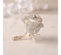 Treasured Trinkets Crystal Flower Trinket Box in Silver Treasured Trinkets Silver