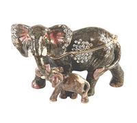 Treasured Trinkets - Mother & Baby Elephant Metal Die Cast Trinket Box