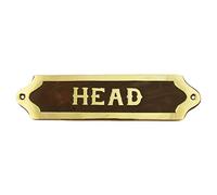 TreasureGurus Brass Ships Head Door Sign Maritime Ship's Plaque