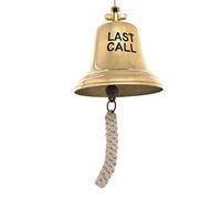 TreasureGurus, LLC Large Brass Bartender Last Call Tip Bell Wall Mount Bar Pub Man Cave Decor