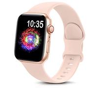 TreasureMax Sport Band Compatible with Apple Watch Bands 38mm 40mm 41mm 42/44mm 45mm 46mm 49mm, Soft Silicone Strap Compatible for Apple Watch Series 10 9 Ultra SE/SE2 8 7 6 5 4 3 Men Women Pink Sand