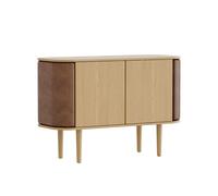 Treasures Cabinet Oak/ Brown Faux Leather