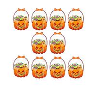Treat Bag - 14x11cm Transparent Pumpkin Candy Bags for Kids & Adults, Scary Resealable with Handles, Holiday Candy Pouch for Snacks, Multipurpose Party, Indoor and Outdoor Uses,