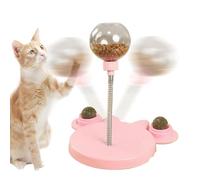 Treat Ball for Cats - And Leaks Ball Pet Feeder Toy - Treat the Dispensing Ball with Spring Feathers for Cats and Small Dogs for Hunting Chase and Movement