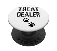 Treat Dealer Paw Prints Pet Lover Fun Text PopSockets Adhesive PopGrip