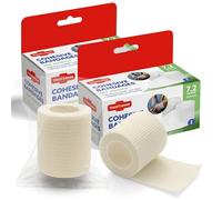 Treat & Ease 4pk Cohesive Bandages 14.4 Metres (4x3.6m) - 4 Rolls Elastic Self Adhesive Bandage Wrap, Medical Wrap, Self Sticking Bandage Tape for Wrist, Ankle Sprains, Swelling & Sports Injuries