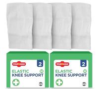 treat&ease 4pk Elastic Knee Support for Men and Women - Medium Size Compression Sleeves for Stability and Comfort, Breathable & Durable, Flexible Snug Fit, Ideal for Sports, Gym, Walking and Daily Use