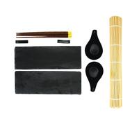 Treat Factory Taste of The Orient Sushi Slate Platter Serving Set & Bamboo Mat