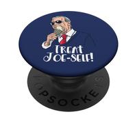 TREAT JOE-SELF President Joe Biden eats ice cream Funny Meme PopSockets Adhesive PopGrip