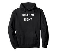 Treat Me Right Distressed Text Pullover Hoodie