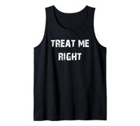 Treat Me Right Distressed Text Tank Top