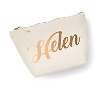 Treat Me Suite Personalised Name Make up Accessory Wash Bag in a Natural Colour Printed with a Selection of Metallic Colours Presents Birthdays (Copper Metallic)