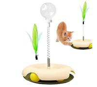 Treat Puzzle Toys for Cats - Indoor Cat Turntable Toys | Cat Food Ball Dispenser | Multifunctional Feeder Toy for Cats, Interactive Kitten Teaser Toys