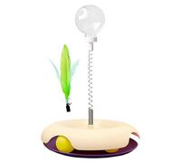 Treat Puzzle Toys for Cats - Indoor Cat Turntable Toys | Cat Food Ball Dispenser | Multifunctional Feeder Toy for Cats, Interactive Kitten Teaser Toys