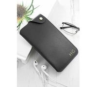 Treat Republic Personalised Black Leather Glasses Case Gold