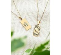 Treat Republic Personalised Heart Tarot Card Necklace Black
