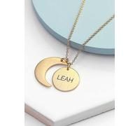 Treat Republic Personalised Matte Moon & Sun Necklace Gold