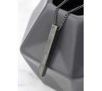 Treat Republic Personalised Men's Solid Bar Necklace - Brushed Gunmetal